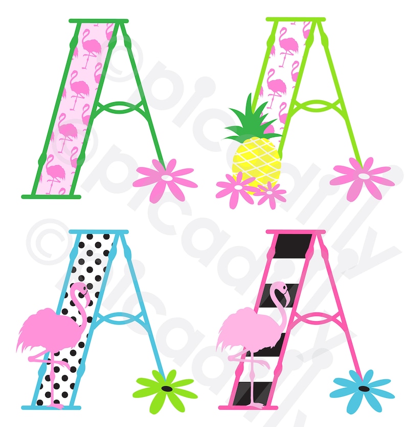 Download Girls Beach Monogram SVG Flamingo Monogram SVG PNG Summer ...