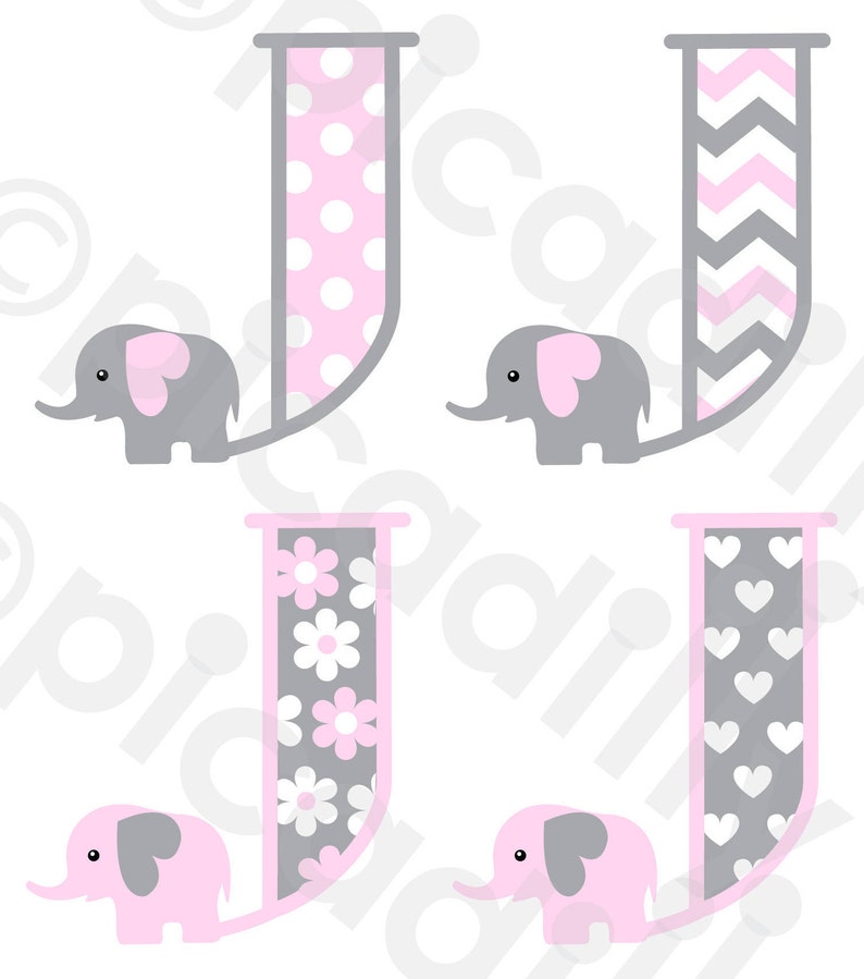 Download Art Collectibles Clip Art Elephant Font Svg Png Baby Girl Elephant Monogram Svg Letter J Baby Girl Monogram J Svg Baby Girl Elephant Clip Art Nursery Digital File