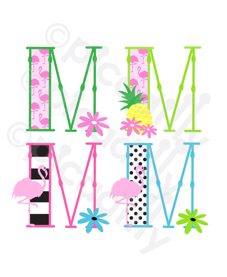 Download Clip Art Girls Beach Monogram Svg Flamingo Monogram Svg Png Summer Monogram Svg Cut File Initial M Flamingo Letter M Svg Pineapple Beach Svg Summer Art Collectibles