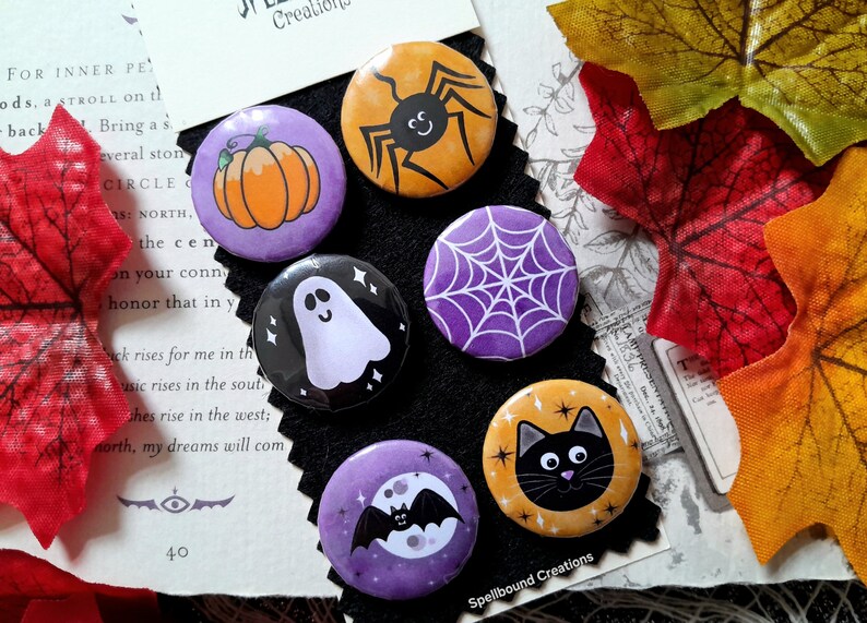 Spooky Button Badges, Pin Badges, Spooky Collection, Gothic, Halloween