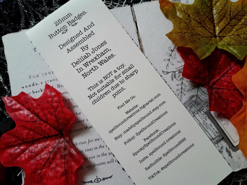 Spooky Button Badges, Pin Badges, Spooky Collection, Gothic, Halloween