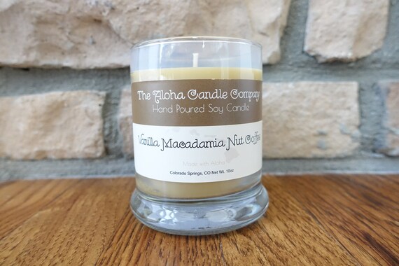 Soy Candle - VANILLA MACADAMIA Nut Coffee - 10oz