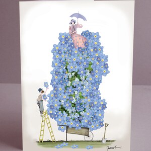 Forget-me-not - fun gardening botanical cards by Tony Fernandes