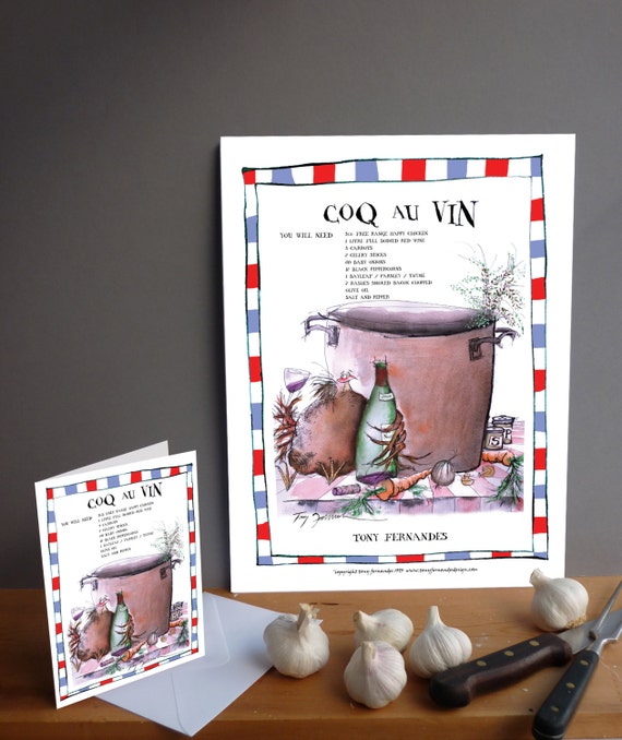 Téléchargement gratuit Images Coq Au Vin Recipe Kitchen Print Free Greeting Card Etsy dernière salutations