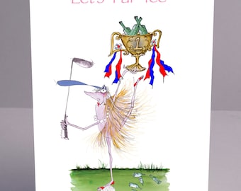 Let's Par-Tee, funny womens golf card by tony fernandes