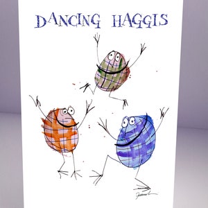 Dancing Haggis, fun greeting card