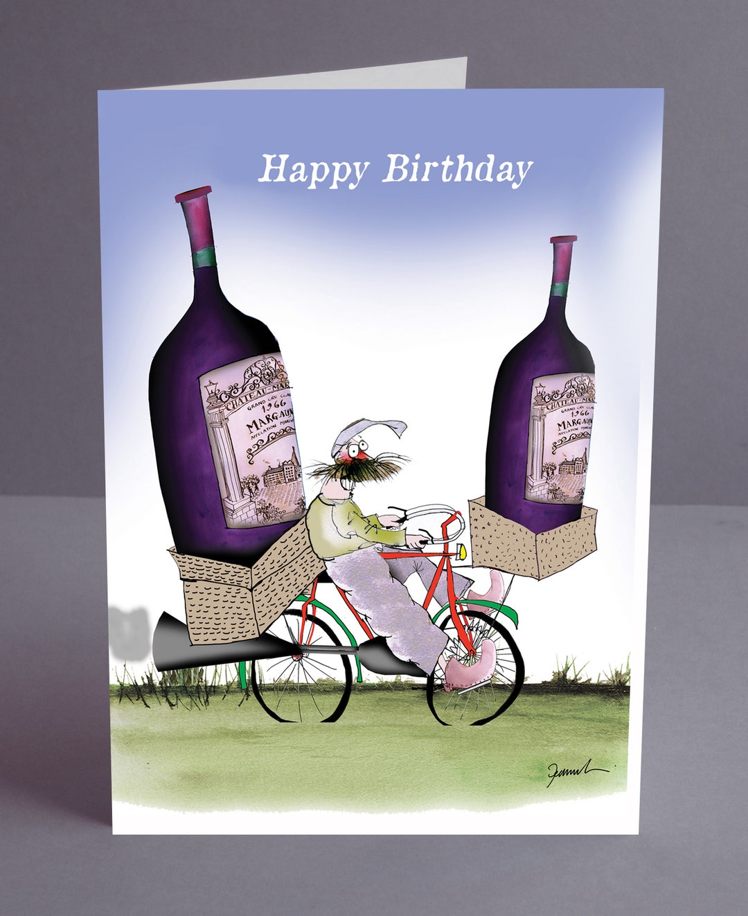 Happy Birthday - Fun Wine Greeting Card - Etsy