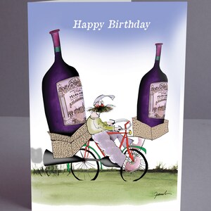 happy birthday -  fun wine greeting card