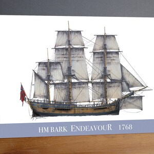 HM Bark Endeavour 1768 greeting card