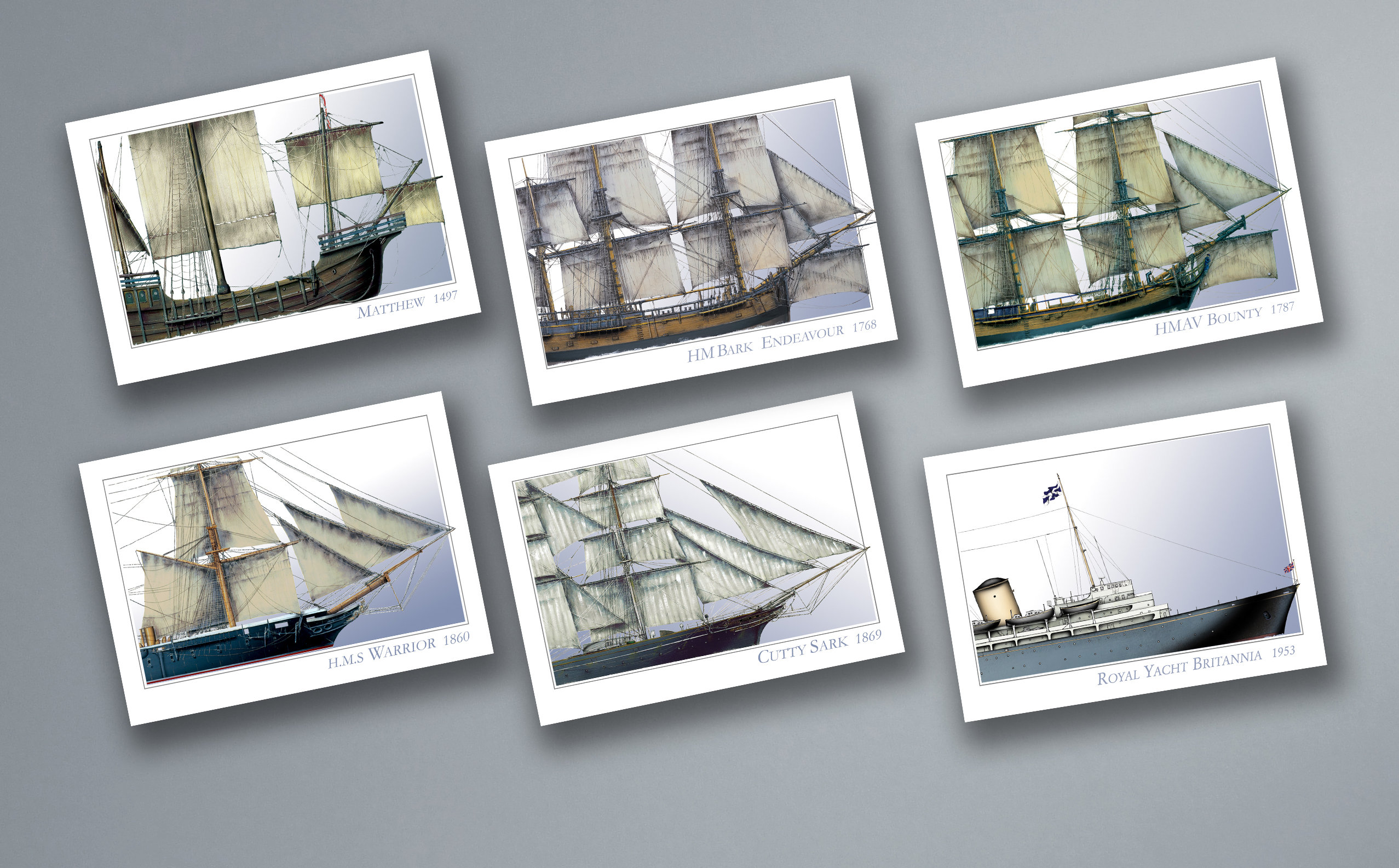Royal Yacht Britannia, Cutty Sark, Bounty, Endeavour, Matthew and 