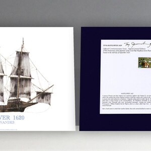 Mayflower „Royal Mail Cancellation Issue” zaprojektowany i podpisany przez Tony’ego Fernandesa