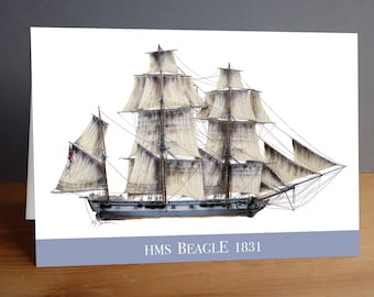 HMS Beagle 1831 greeting card