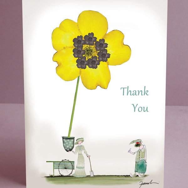 Thank You - fun whimsical botanical gardening cards by Tony Fernandes