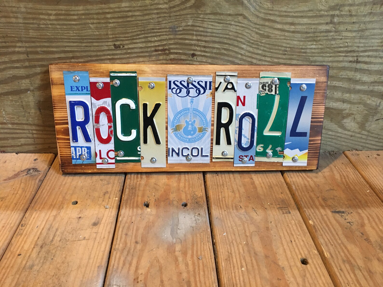 ROCK N ROLL License Plate Sign Fast FREE Shipping - Etsy