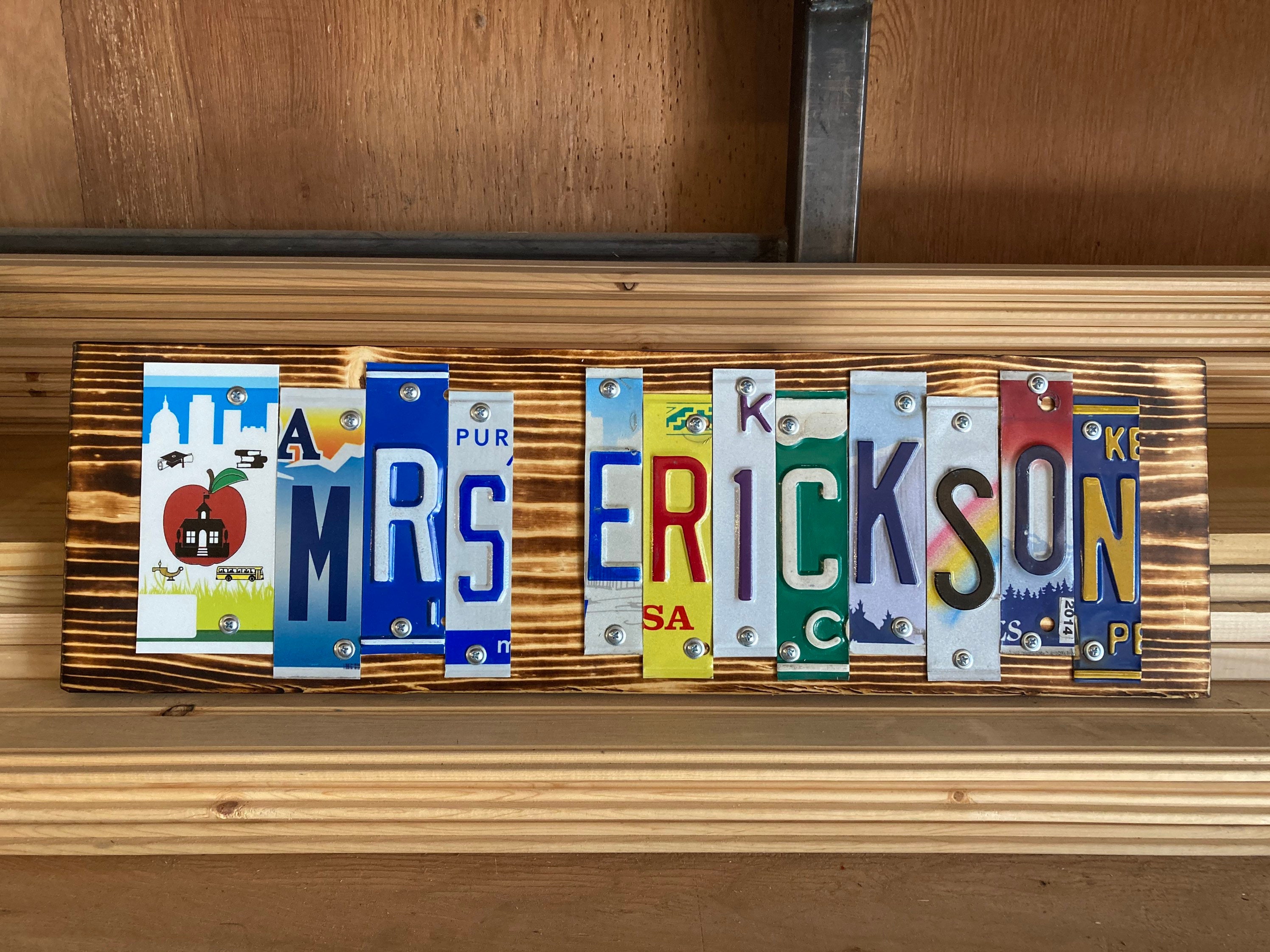 TEACHER NAME License Plate Art Fast FREE Shipping Etsy