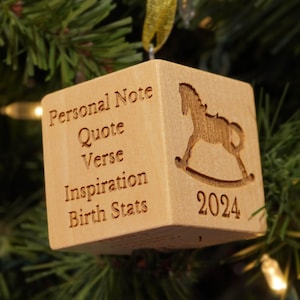 Baby Block Christmas Ornament 2026 - for boy or for girl personalized custom image 9