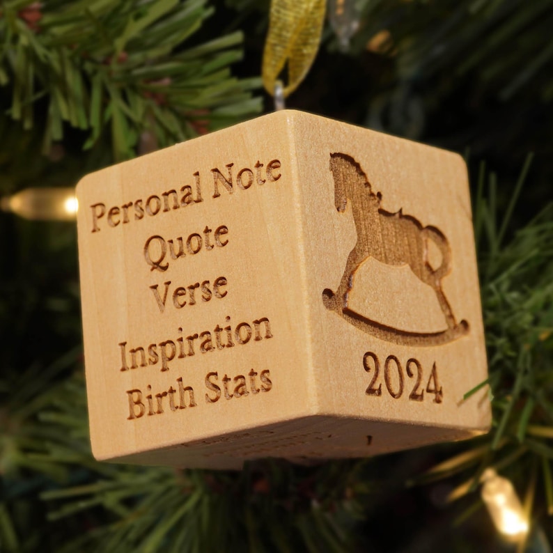 Baby Block Christmas Ornament 2026 - for boy or for girl personalized custom image 9