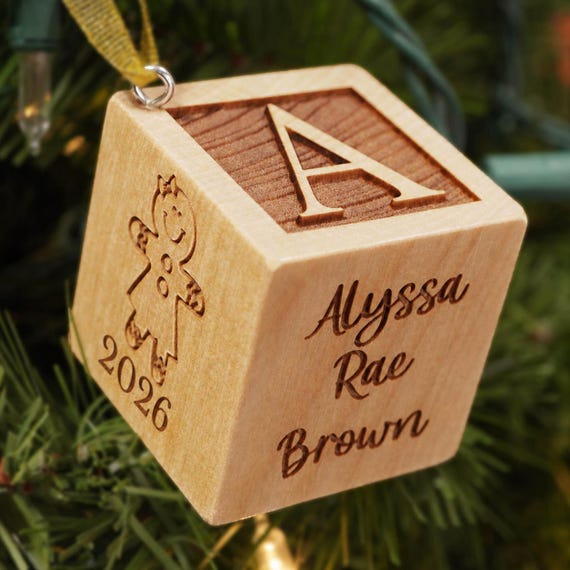 Baby Block Christmas Ornament 2026 - for boy or for girl personalized custom