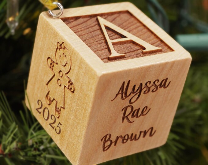 Custom Wood Block Photo Ornament - Etsy