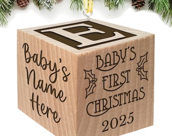 Baby First Christmas Ornament 2025 - 1st Christmas Ornament Personalize baby boy gift girl gift present godparent grandparent personalized
