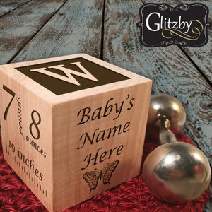 Personalized New Baby Gift Birth Block Personalized Baby Block Personalized Baby Item Newborn Keepsake Baby Girl Baby Boy