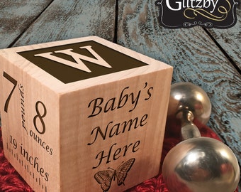 Personalized New Baby Gift Birth Block Personalized Baby Block Personalized Baby Item Newborn Keepsake Baby Girl Baby Boy