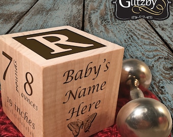 Baby Girl Gift Custom Birth Block Personalized Girl Baby Block Personalized Baby Item Newborn Keepsake For Proud Parents New Mommy