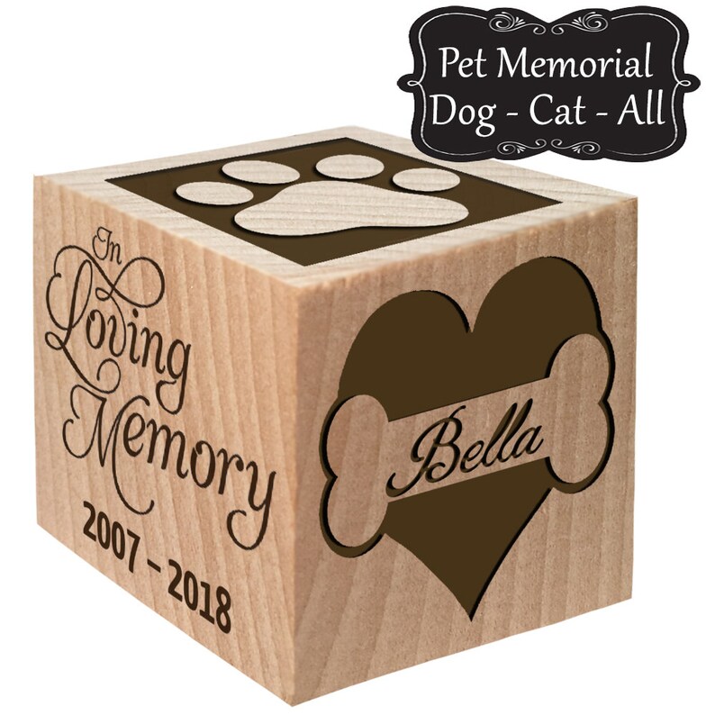 Pet Memorial Keepsake Block Dog Cat or Any Animal Custom Etsy