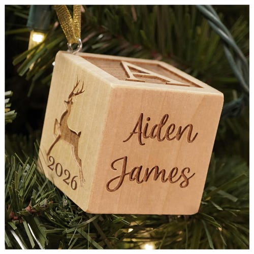 Baby Block Christmas Ornament 2026 - for boy or for girl personalized custom