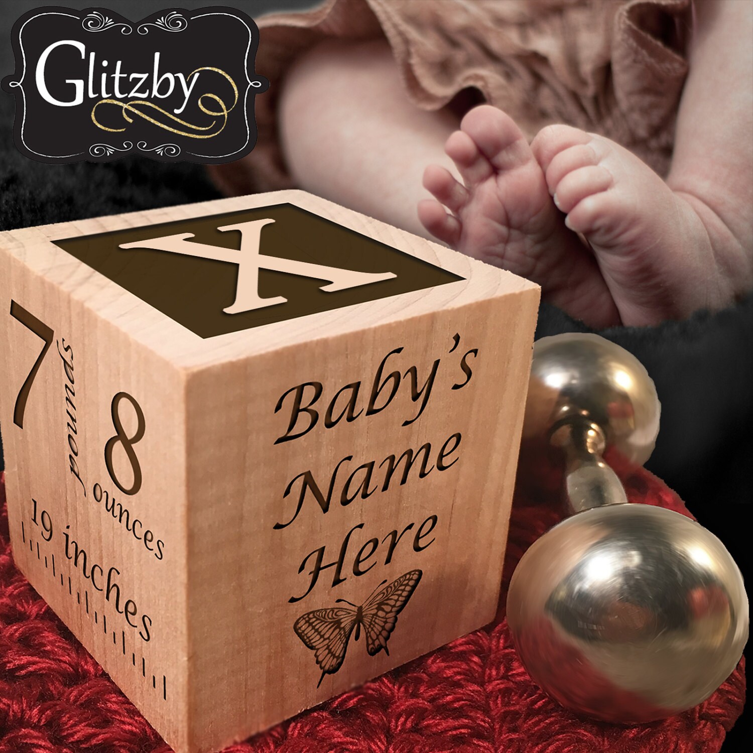 Custom Engraved Baby Block / Newborn Gift / Baby Gift / Wooden Etsy
