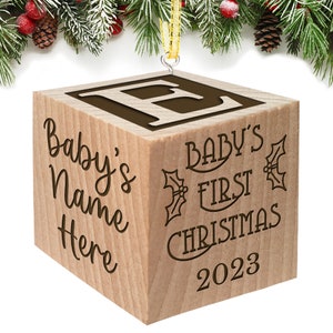 Baby First Christmas Ornament 2023 - 1st Christmas Ornament Personalize baby boy gift girl gift present godparent grandparent personalized