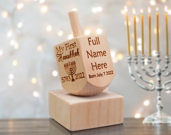 Hanukkah Dreidel Personalized for 2023 - Jewish gift, star of david Chanukah menorah menorahs dreidels decor ornament boy girl gifts