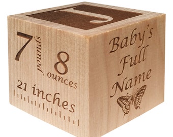 Personalized Baby Gifts, Personalized Wooden Baby Block, Personalized Baby Boy Gift, Personalized Baby Girl Gift, Baby Keepsake Newborn