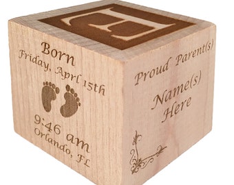 Personalized Baby Block New Baby Gift Newborn Baby Gift Personalized Baby Gift Newborn Gift Wooden Baby Block Nursery Decor Gift for Twins !