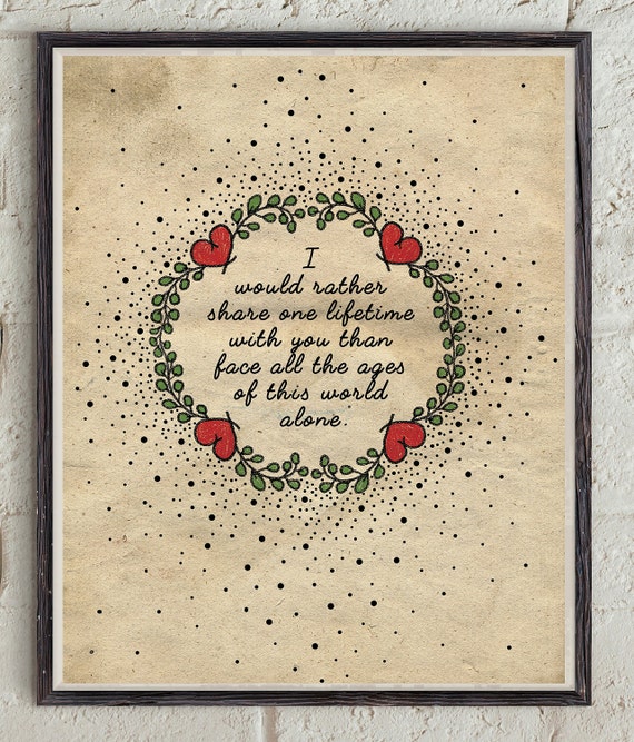 Tolkien Quote Lord Of The Rings Love Quote Art Aragorn Etsy