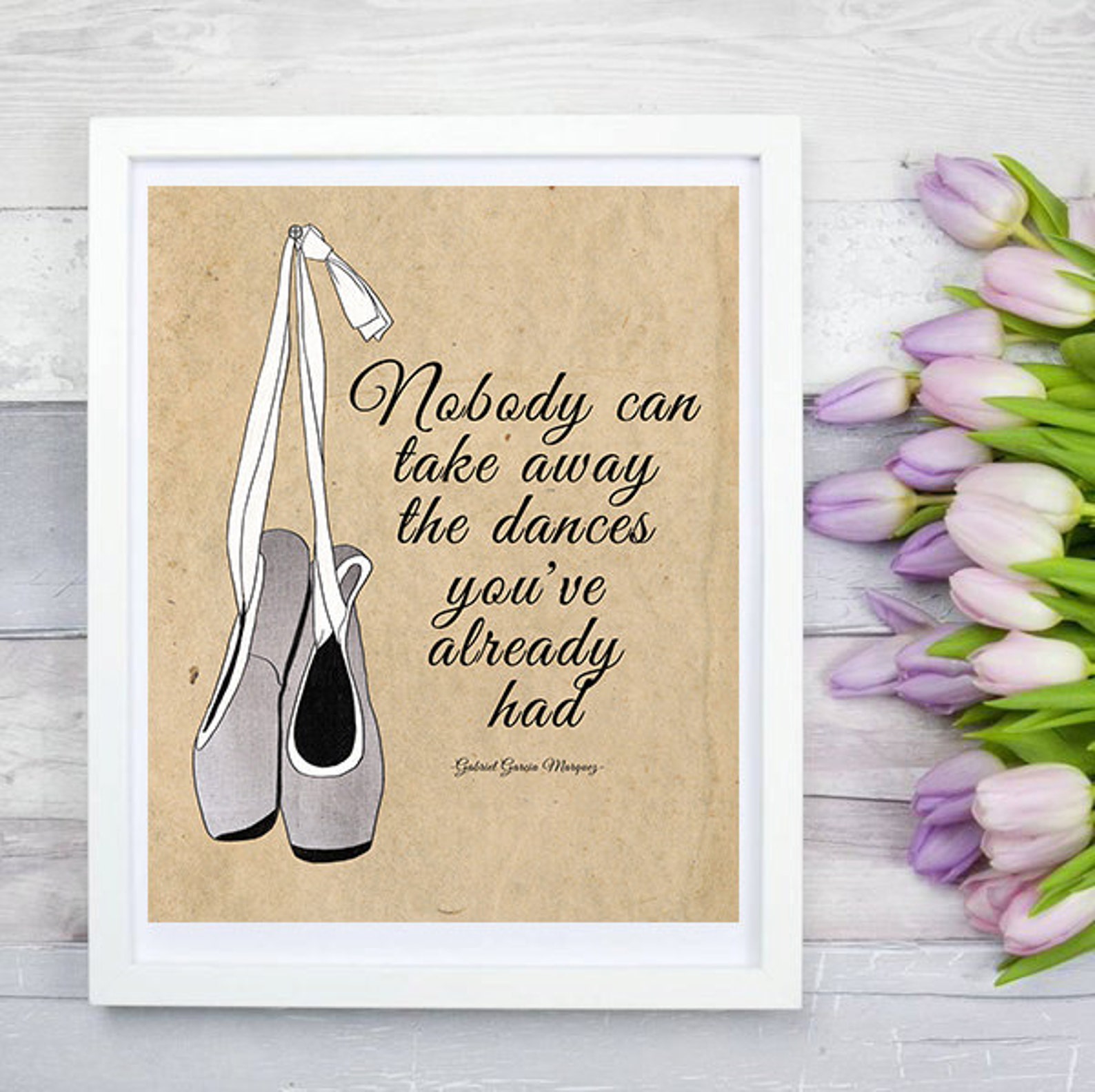 dance quote art - gabriel garcía márquez book - ballet shoes printable - bookworm gift - famous quote - book printable - ballet