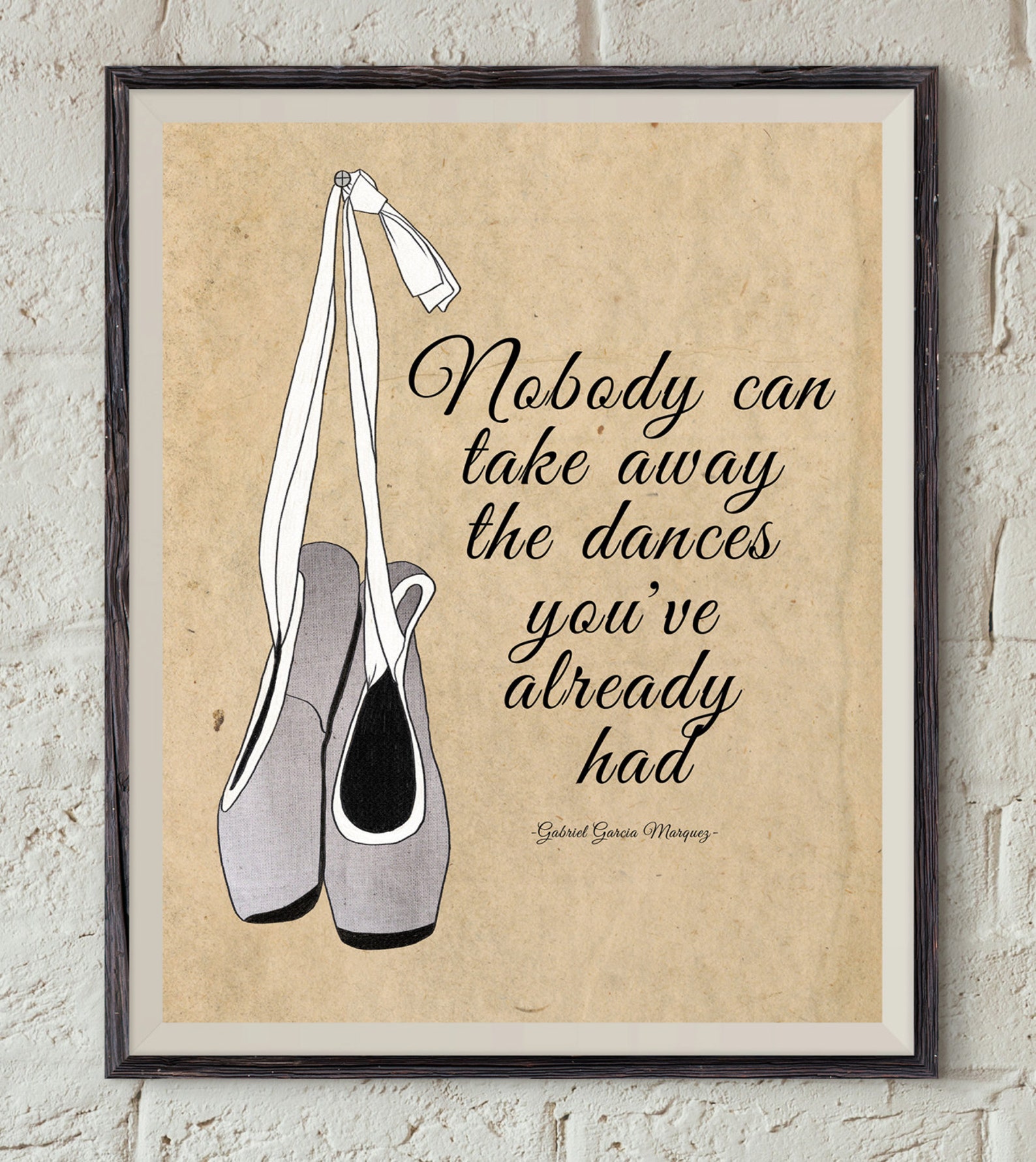 dance quote art - gabriel garcía márquez book - ballet shoes printable - bookworm gift - famous quote - book printable - ballet