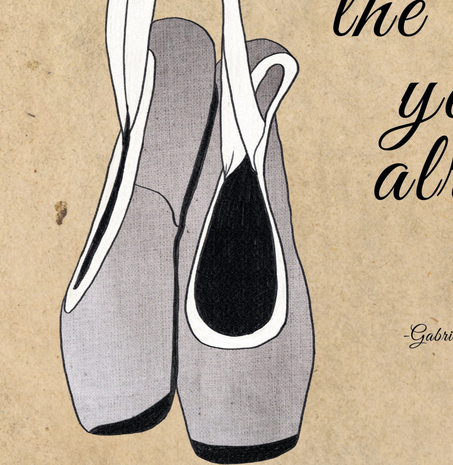 dance quote art - gabriel garcía márquez book - ballet shoes printable - bookworm gift - famous quote - book printable - ballet