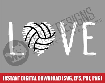 Voleibol Amor Sketch Script Archivo Digital Descargar SVG EPS PNG Cut File