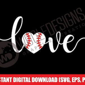 Baseball Love Baseball Mom Digital File Download SVG