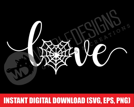Download Love Script Spider Web Heart Halloween Digital File Download Etsy