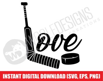 Love Hockey Goalie Stick Archivo Digital Descargar SVG PNG EPS Script