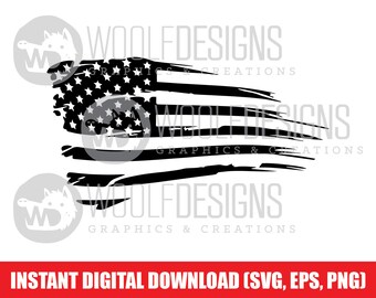 Grunge American Flag USA Patriotic Digital File Descargar SVG Cut File
