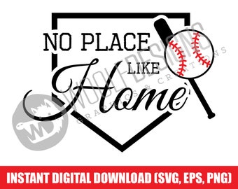 No hay lugar como el inicio béisbol archivo digital Descargar SVG EPS PNG Béisbol Mamá Cortar archivo