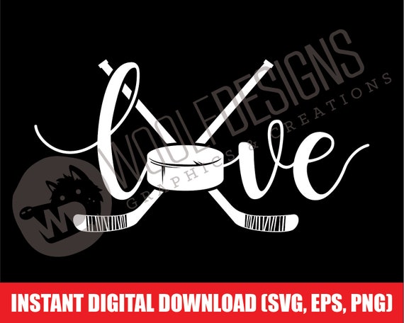 Download Love Hockey Puck And Sticks Digital File Download Svg Png Eps Etsy