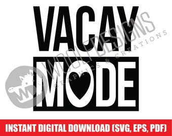 Modo Vacay Cortar Archivo Digital Descargar SVG PDF EPS Vacaciones