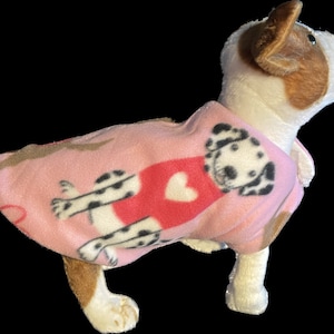 Pink with dogs fleece dog coat
