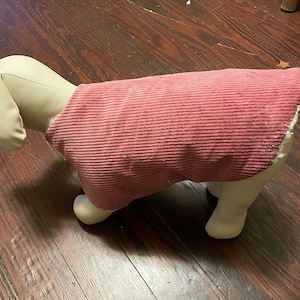 Pink/mauve corduroy sherpa lined dog Coat