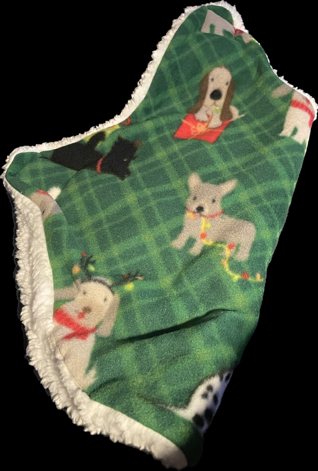 Green With Various Dogs Fleece Coat Etsy