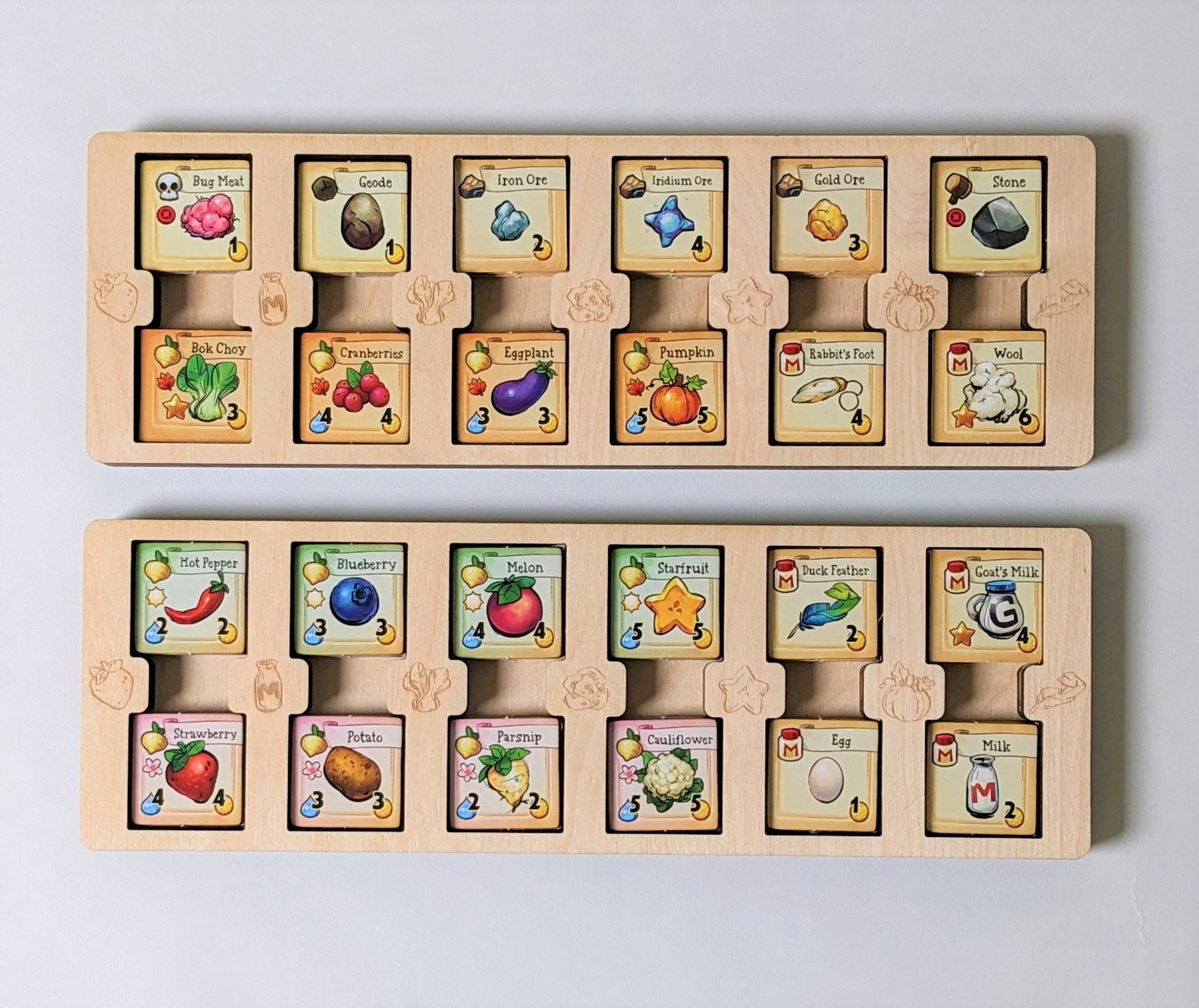 Stardew Valley Wood Tile Tray Board Game Organizer Addon Etsy